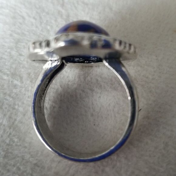 Purple vintage style silver tone band size 9 - Picture 4 of 11